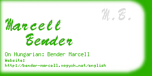 marcell bender business card